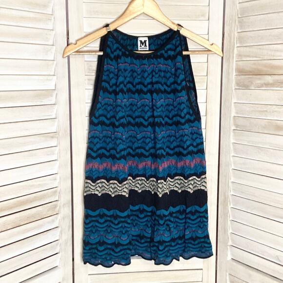M Missoni Swing Tank Classic Zig Zag Teal Purple Pink M-L - Picture 1 of 10